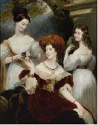 Lady Stuart de Rothesay and her daughters, painted in oils George Hayter